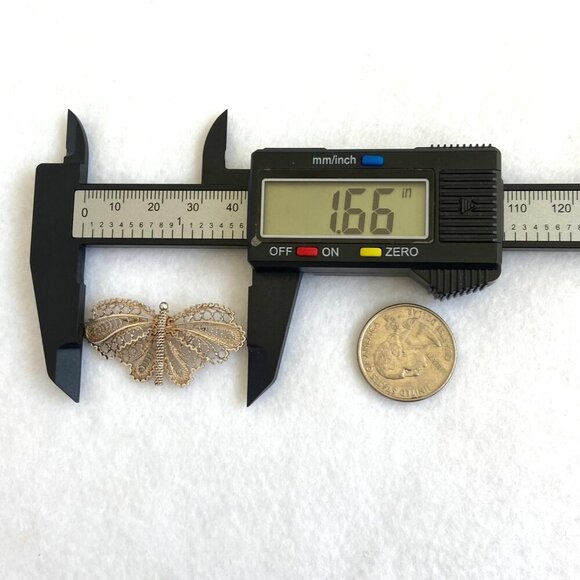 VTG Sterling Silver 950 Dainty Spun Silver Butterfly Brooch Pin - Picture 10 of 13